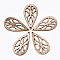 Unfinished Hollow Wood Big Pendants, Laser Cut Wood Shapes, Undyed, Teardrop, Antique White, 57~58x31x2.5mm, Hole: 2mm