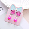 Alloy Plastic Clip-on Earrings for Kid, Platinum, Flower, 40x15mm
