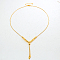 Fashion Minimalist Brass Round Ball Tassel Pendant Women's Necklaces, Real 18K Gold Plated, 18.50 inch(47cm)