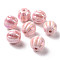 Handmade Pearlized Porcelain Beads, Pearlized, Pumpkin, Pink, 12x10~10.5mm, Hole: 2~2.2mm
