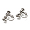 316 Stainless Steel Clip-on Earring Findings, Stainless Steel Color, 13.5x17x5mm