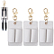 3Pcs PU Keychains, with Iron Clasps, Rectangle, White, 120mm