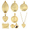 6Pcs 6 Styles Brass Locket Pendants, Photo Frame Pendants for Necklaces, Long-Lasting Plated, Real 18K Gold Plated, 17~35x17~25.5x4~9.5mm, Hole: 1.2~5mm, 1pc/style