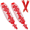 Flower Pattern Polyester Lace Long Fingerless Gloves, for Wedding Bride Supplies, Red, 490x110x1.5mm
