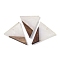 Resin & Wood Pendants, Inverted Triangle Charms, White, 37x31x3.5mm, Hole: 2mm