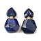 Dyed Natural Lapis Lazuli Perfume Bottle Pendants, with 304 Stainless Steel Findings, Faceted, Hexagon Bottle Charms, Golden, 28~29.5x16~17x7~8mm, Hole: 1.4mm