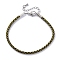 Polyester Cord Braided Bracelet Makings, with Stainless Steel Claw Lobster Clasps, Brass Findings, Long-Lasting Plated, Olive, 7-3/8 inch(18.8cm)
