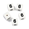 Handmade Porcelain Beads, Square with Number, Number, 9x9x9mm, Hole: 1.8mm