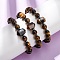 Natural Tiger Eye Beaded Stretch Bracelet for Women, Hexagon, with Non-magnetic Synthetic Hematite Beads, Beads: 8.5mm and 16.5x11x10mm, Inner Diameter: 2 inch(5cm)