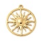 304 Stainless Steel Pendants, Sun Charm, Golden, 26.5x23.5x2.5mm, Hole: 1.5mm