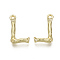Alloy Pendants, Cadmium Free & Nickel Free & Lead Free, Bamboo Initial Letter, Real 18K Gold Plated, Letter.L, L:17x10x3mm, Hole: 1.5mm