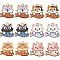 24Pcs 6 Colors Rack Plating Alloy Enamel Pendants, Golden, Cat with Fish Charm, Mixed Color, 18x18x3mm, Hole: 2mm, 4pcs/color