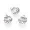 Brass Pendants, Scallop Shape, Platinum, 14x11x4.5mm, Hole: 1mm