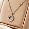 Elegant Fashion Brass Clear Cubic Zirconia Circle Pendant Necklaces for Daily Wear, Platinum, 15.75 inch(40cm)