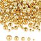 Brass Beads, Lead Free & Nickel Free & Cadmium Free, Round, Golden, 2~6mm, Hole: 0.8~3mm, 200pcs/box