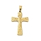 304 Stainless Steel Pendants, Cross with Jesus, Ion Plating(IP), Golden, 35x23x2mm, Hole: 6x3.5mm