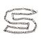 201 Stainless Steel Column Links Chain Necklace, with 304 Stainless Steel Clasps, Stainless Steel Color, 23.66 inch(60.1cm)