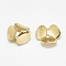 Brass Bead Cap Findings, 3-Petal, Flower, Real 18K Gold Plated, 9x9x3mm, Hole: 1.2mm