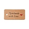 100Pcs Kraft Paper Word Handmade with Love Printed Gift Tags, Rectangle, Camel, 4x2x0.03cm