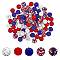 80Pcs 5 Style Independence Day Theme Polymer Clay Rhinestone Round Beads, Pave Disco Ball Beads, for DIY Beadable Pens, Keychains and Jewelry Crafts, Mixed Color, 9.5~10mm, Hole: 1.4~1.8mm
