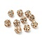 10mm Brass Rhinestone Beads, Round, Golden, 9~10x10mm, Hole: 1.4mm