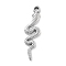 304 Stainless Steel Pendants, Snake Charm, Anti-Tarnish, Stainless Steel Color, 31x8.5x1.5mm, Hole: 1.8mm