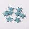 Synthetic Lava Rock Bead Strands, Star, Dyed, Light Blue, 40x40x10mm, Hole: 1mm, about 12pcs/strand, 16.1 inch