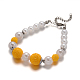 Perles de résine de fleurs et acrylique ronde bracelets de perles de perles et boucles d'oreilles SJEW-D048-02-2