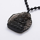 Colliers de pendentif perle obsidienne en or naturel NJEW-E116-05-2