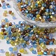 6/0 Silver Lined Round Glass Seed Beads SEED-K004-4mm-FM07-1