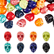 OLYCRAFT 48pcs 8 Colors Skull Beads 13mm Skull Head Porcelain Beads Ceramic Beads with Hole Loose Spacer Beads for Bracelet Necklace Jewelry Making DIY Halloween Decoration PORC-OC0001-02-1