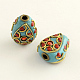 Teardrop Handmade Rhinestone Indonesia Beads IPDL-Q036-15B-1