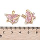 Valentinstag Herz Charms Rack Plating Messing Micro Pave Perle rosa Zirkonia Charms KK-G482-14G-3
