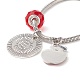 Bracelet à breloques pomme en alliage avec perles de verre BJEW-TA00199-5