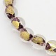 Chapelets de perles rondes en verre de feuille d'or FOIL-L002-12mm-05-1