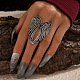 Кольцо из сплава с короткими крыльями и открытой манжетой для женщин WI-PW0001-046A-01-1