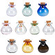 Pandahall elite 10個 10色 福袋 形 ガラス コルク ボトル オーナメント  ガラスの空のウィッシングボトル  ペンダントデコレーション用のDIYバイアル  ミックスカラー  2.5cm  1pc /カラー AJEW-PH0004-64-3