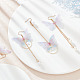 ANATTASOUL 2 Pairs 2 Style Fabric Butterfly with Plastic Pearl Beaded Dangle Earrings EJEW-AN0002-84-7