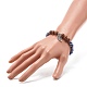 Reiki Natural Blue Spot Jasper & Wenge Wood Beads Stretch Bracelet BJEW-JB06896-04-3
