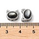 Cat Shape Rhodium Plated 925 Sterling Silver Beads STER-D005-01P-3