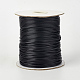 Cordon en polyester ciré coréen écologique, noir, 0.8mm, environ 174.97 yards (160 m)/rouleau