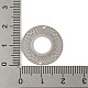ラックメッキ真鍮中空コネクタチャーム  長持ちメッキ  ドーナツエッチングメタル装飾  プラチナ  20x0.3mm  穴：1.2mm KKC-D001-17P-3