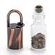 ガラスローラーボトル  天然のラブラドライトローラーボールとチップを使用  エッセンシャルオイルの香水瓶  赤銅真鍮のボトルキャップ  62.5x16mm  穴：10x14mm  丸カン：8x1ミリ G-F701-01C-2