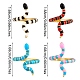 4pcs 4 anelli di polsino d'oro serpente di colori per le donne RJEW-SZ0001-04A-7