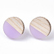 Transparent Resin & Wood Stud Earrings EJEW-N017-003A-D03-2