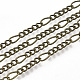 Brass Coated Iron Figaro Chain Necklace Making MAK-T006-03AB-2