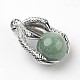 Eagle Claw Alloy Natural Green Aventurine Pendants G-L455-A15-2