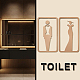 Gorgecraft 2 個トイレドアサイントイレ識別サイン紳士淑女の男性と女性の洗面所トイレサイン穴あけ不要自己粘着壁ステッカーシンボルビジネスレストラン用  ゴールド AJEW-GF0007-61B-5