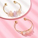 Bracelet manchette en perles de cristal de quartz naturel BJEW-TA00369-2