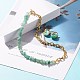 Natural Green Aventurine Chip Beads Jewelry Set SJEW-JS01223-07-2
